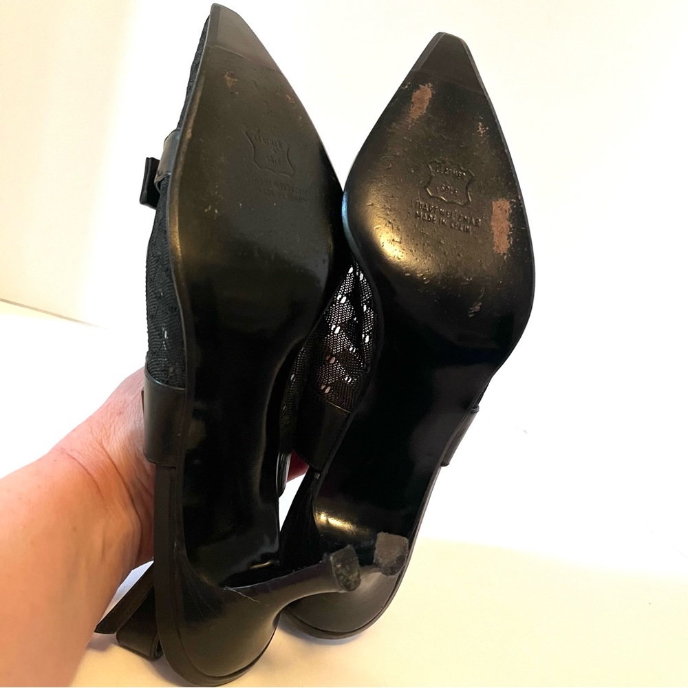 Stuart Weitzman Janet Black Mesh And Leather Slin… - image 8